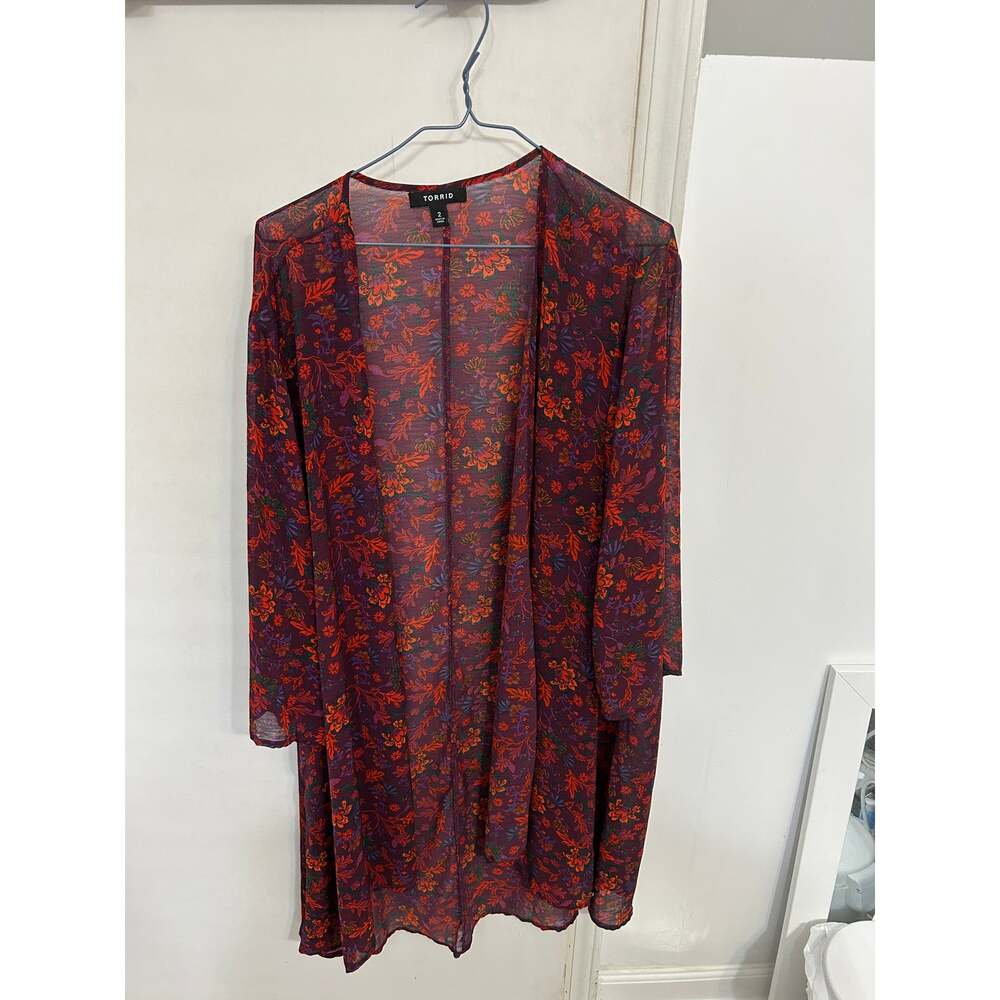 Torrid Burgundy and Purple Duster size 2